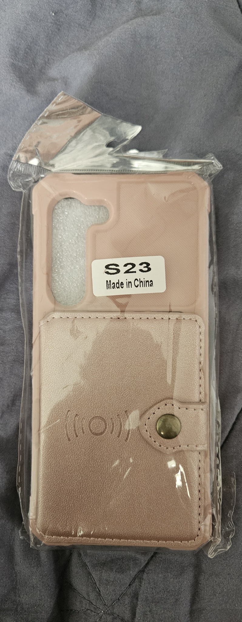 갤럭시 S23 핑크색 가죽 케이스