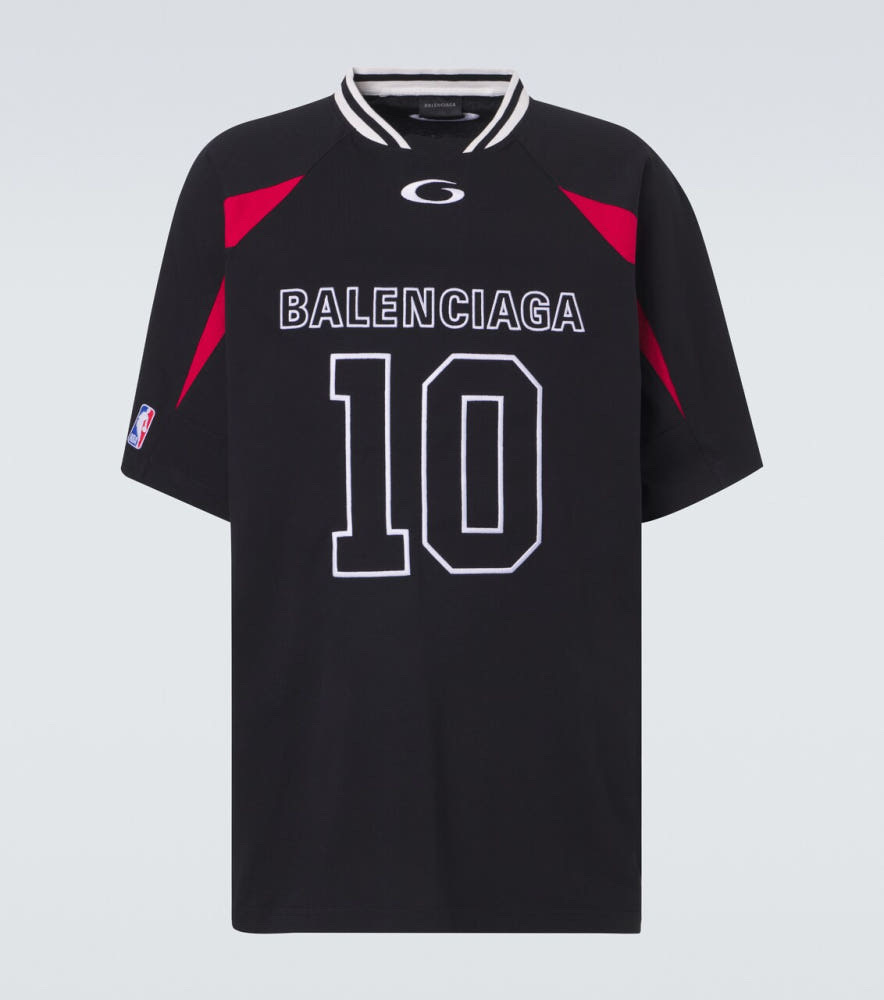발렌시아가 x NBA 로고 코튼 저지 반팔 티셔츠 M사이즈