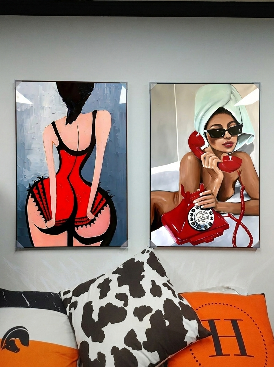 그림 액자 팝아트 인테리어소품: 여성 그림 대형그림액자 거실인테리어