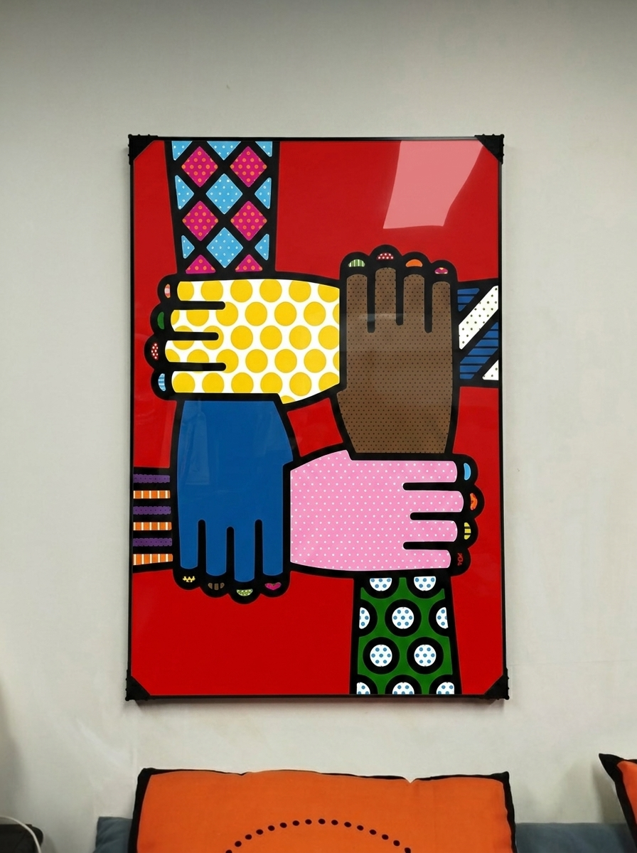 그림 액자 팝아트 인테리어소품: 다채로운 손 그림 대형그림액자 아트포스터