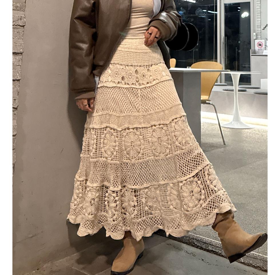 보헤미안 크로쉐 롱스커트