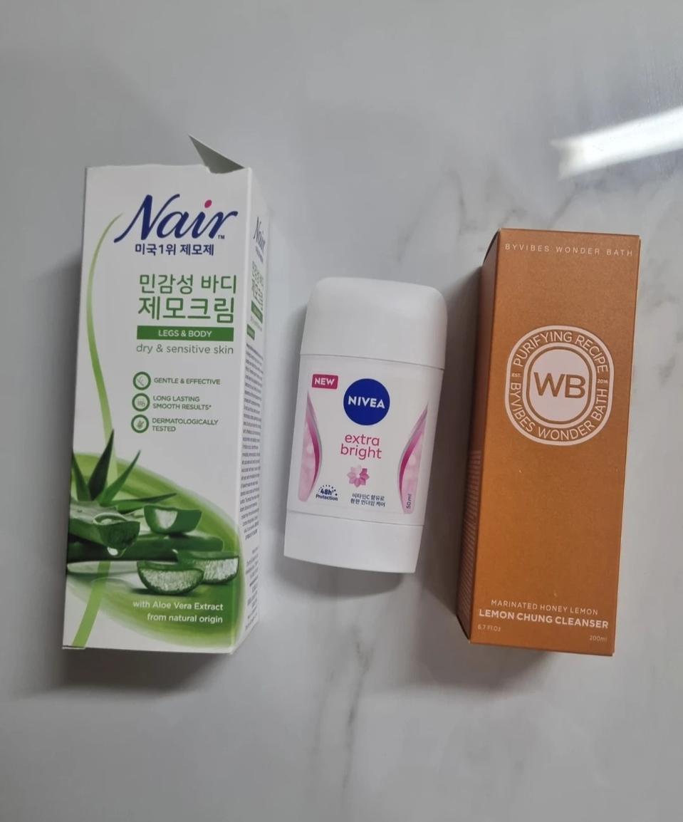제모크림 & 니베아 데오드란트 스틱 & 조성아 클렌저