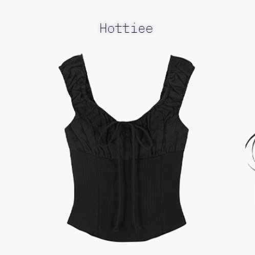 하티 최유라 펀칭 블라우스 블랙 hottiee