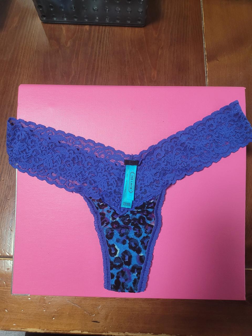 Victoria Secret 블루 레오파드 레이스 티팬티