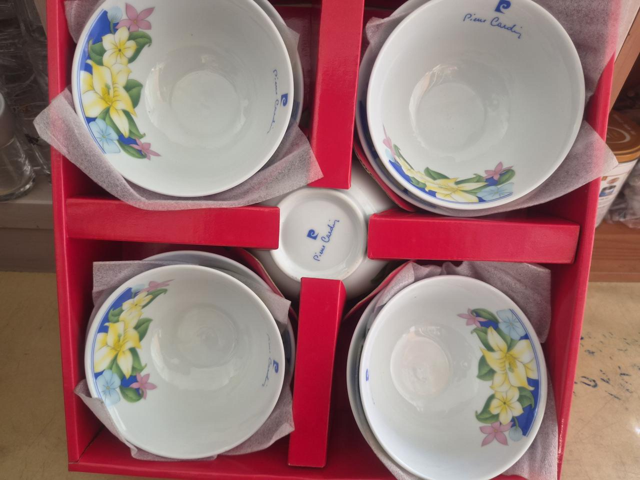 피에르가르뎅 꽃무늬 볼 세트 5인조 새상품