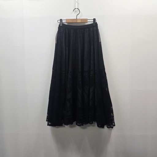 0802  검정 레이스 롱 스커트