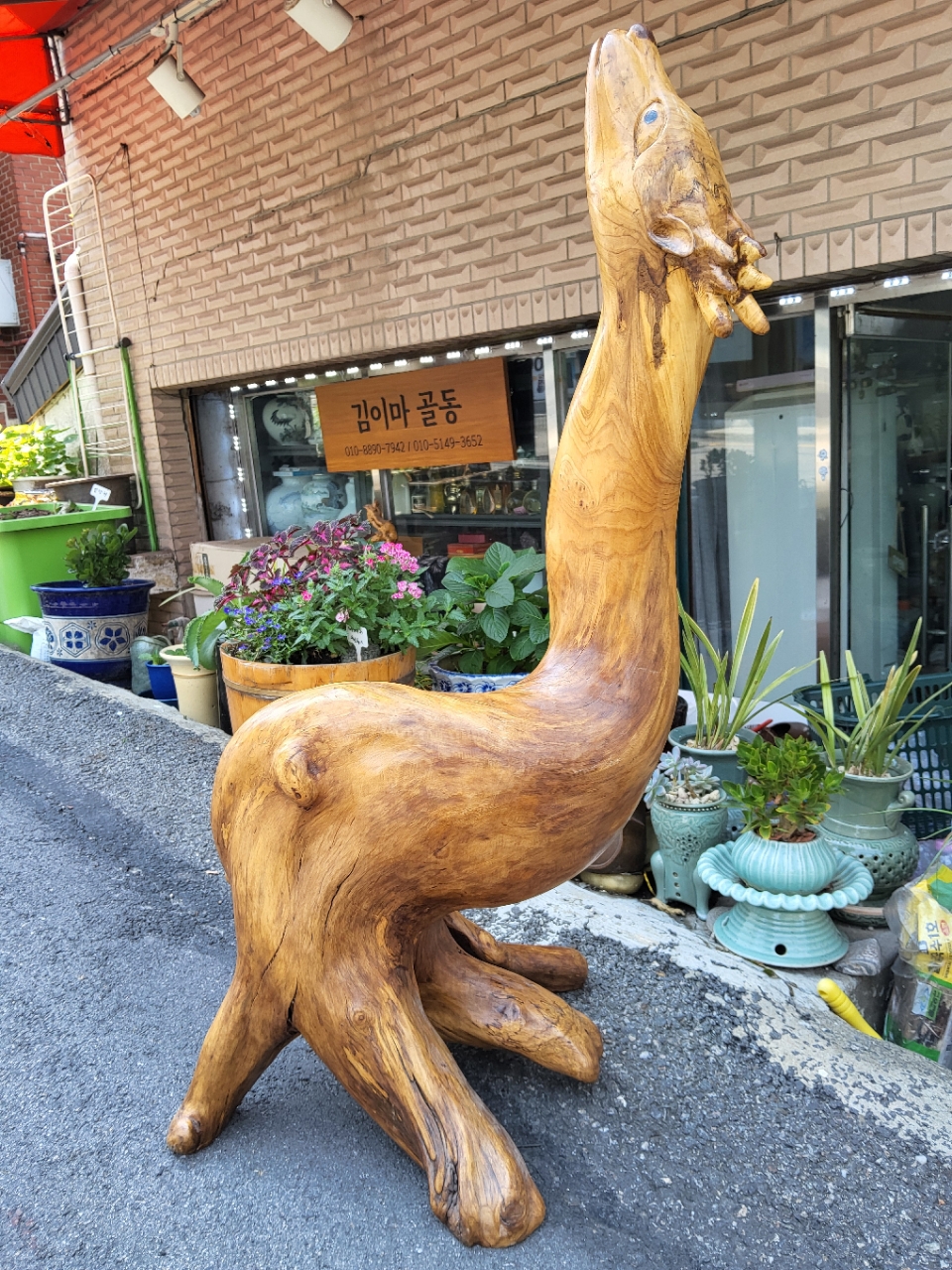 명품대형괴목조각상