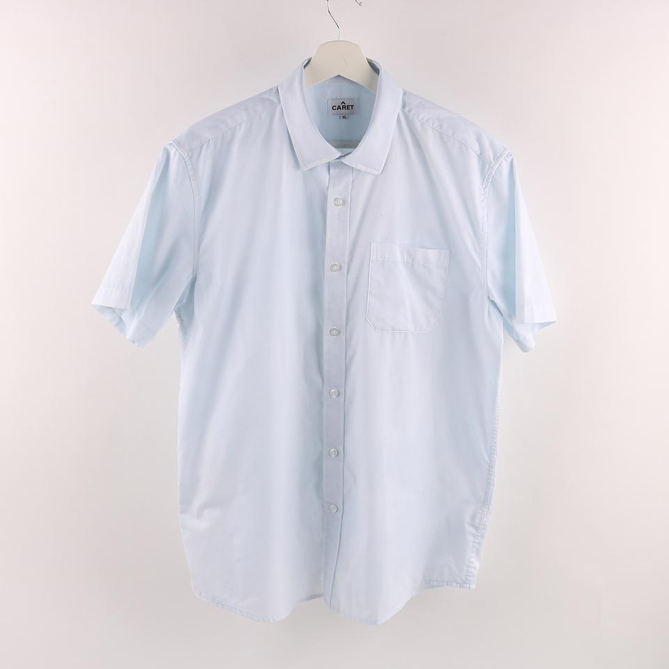 XL / 캐럿 반소매 남성 블루 드레스 셔츠 / P016 -309