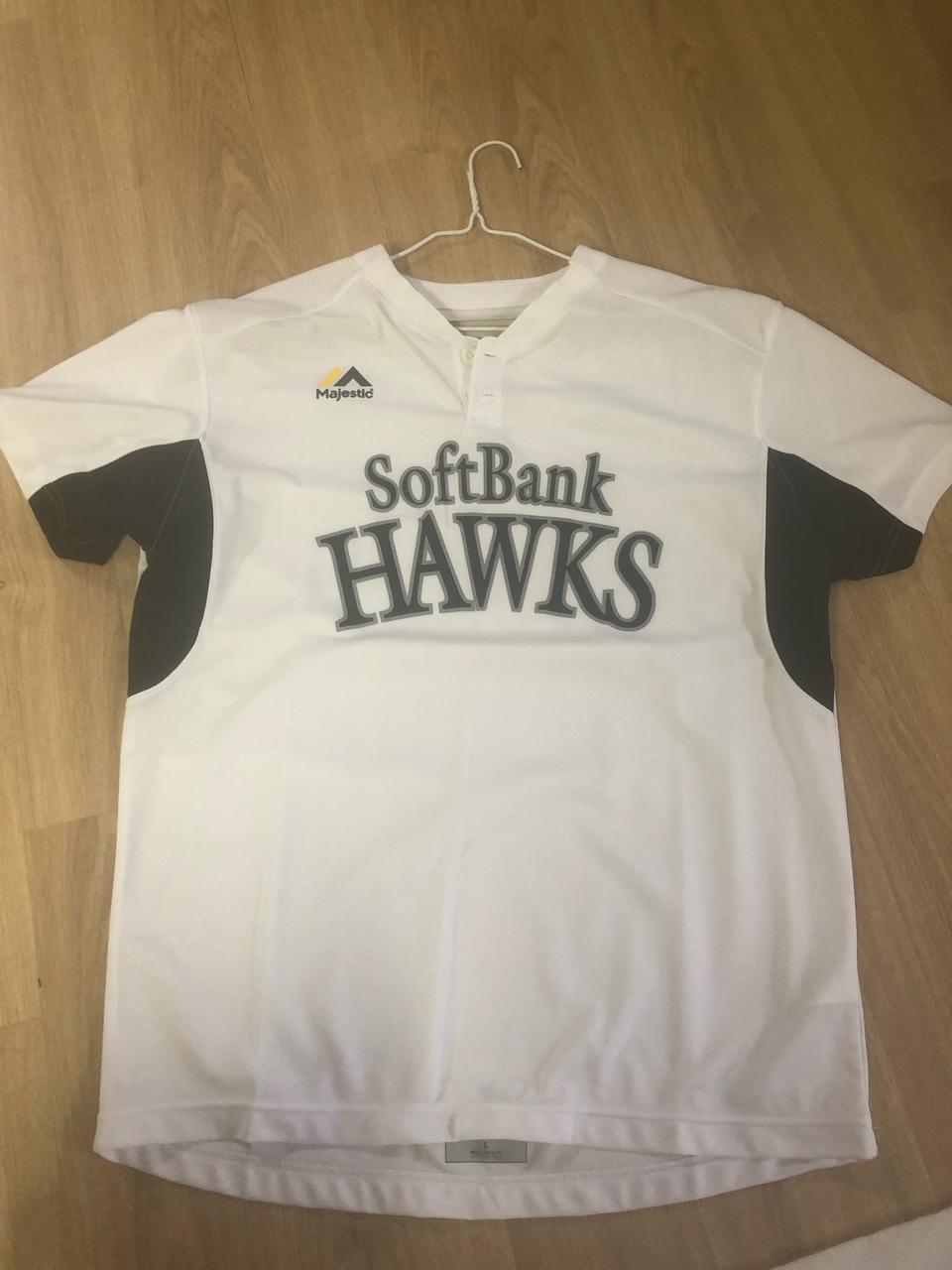 (SSS급) 마제스틱꺼 일본프로야구 소프트뱅크 호크스 유니폼 사이즈 L