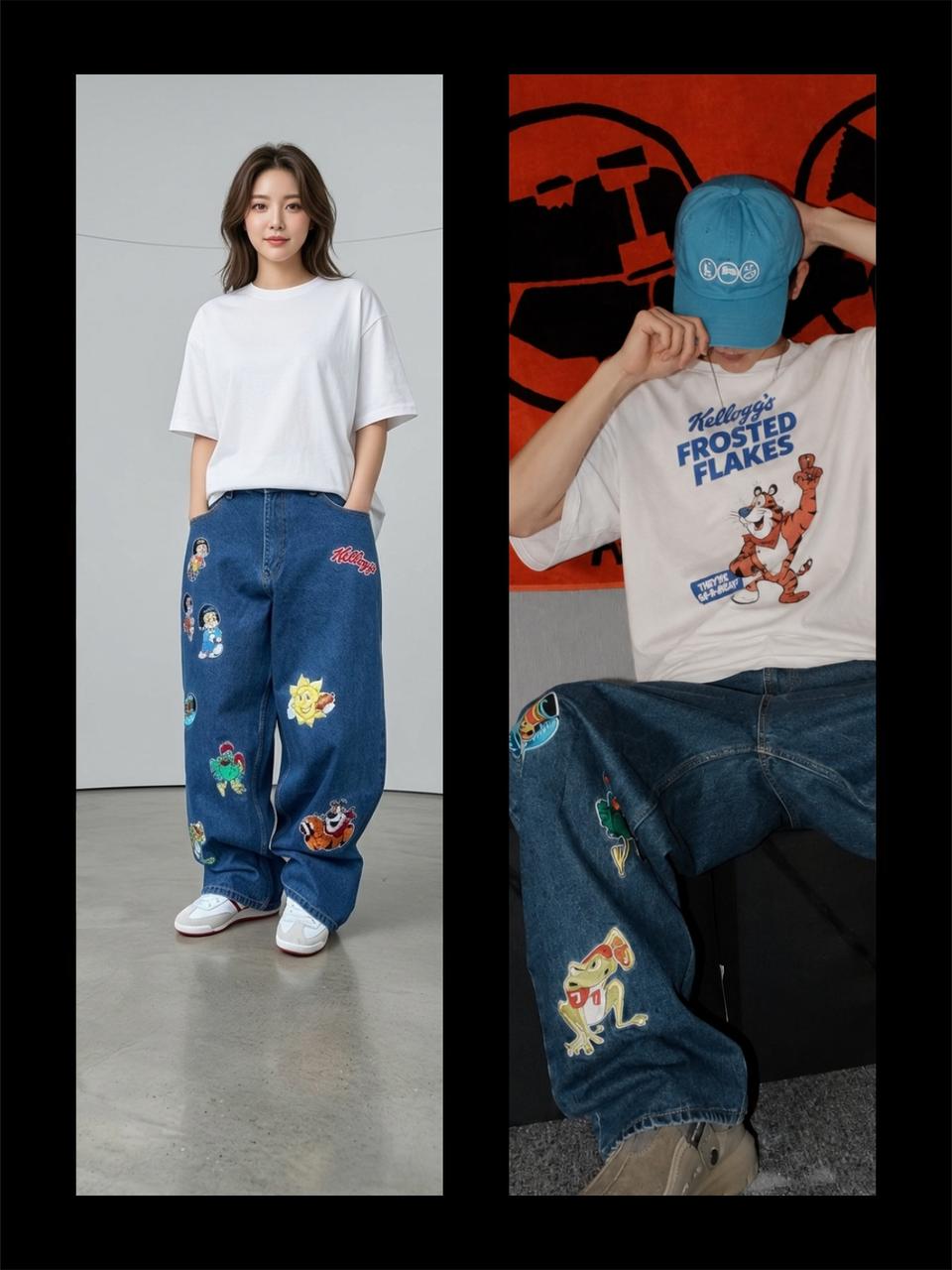 위캔더스 켈로그자수데님