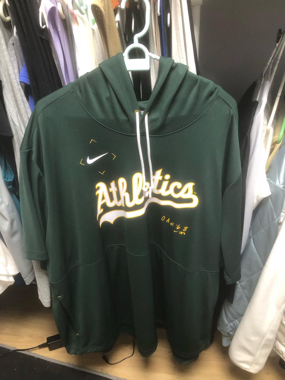 (SSSS급) 나이키 MLB 오클랜드 애슬레틱스 반팔후드 사이즈 3XL