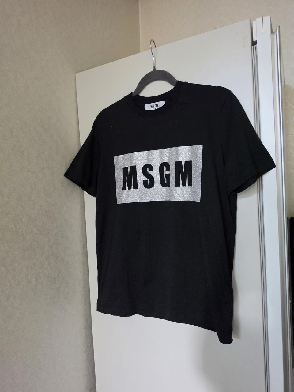MSGM 로고 반팔 티셔츠 블랙
