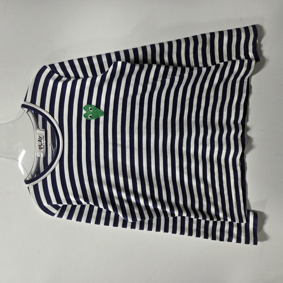 꼼데가르송 플레이 네이비 스트라이프 긴팔티 L 26070711
