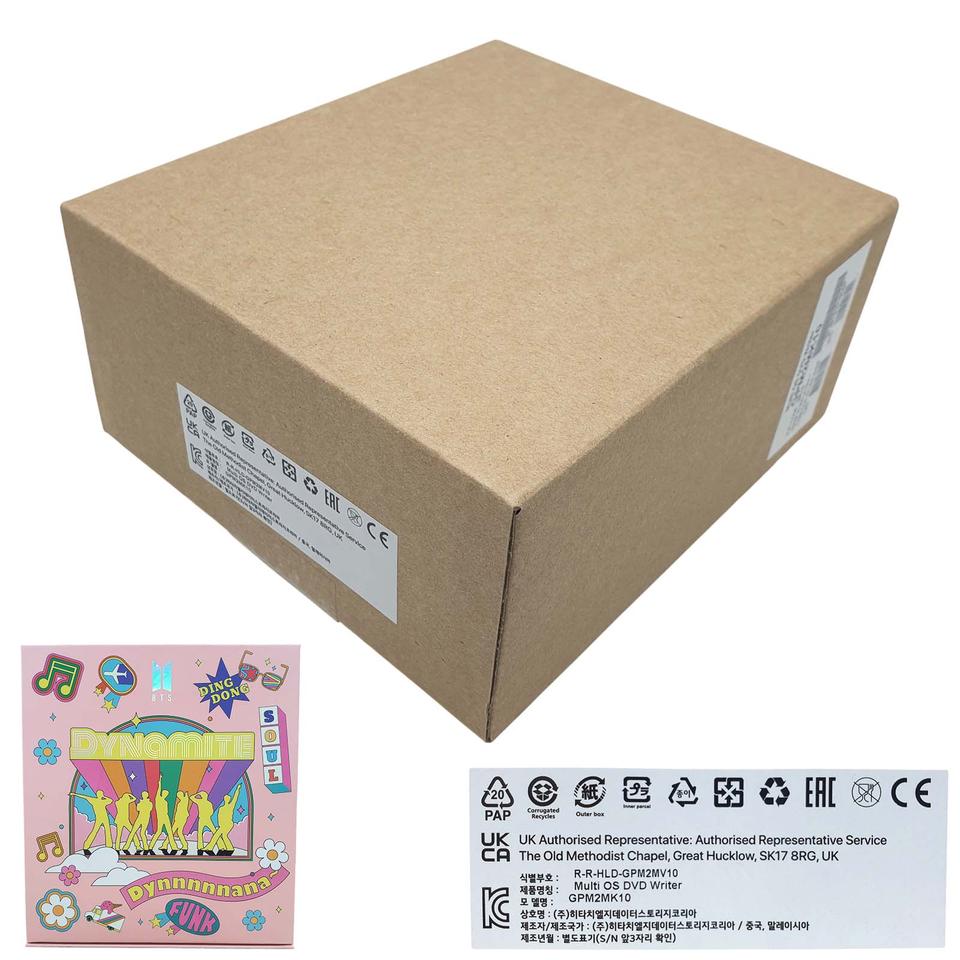 [미개봉] BTS 다이너마이트 멀티 OS CD DVD라이터 플레이어 핑크
