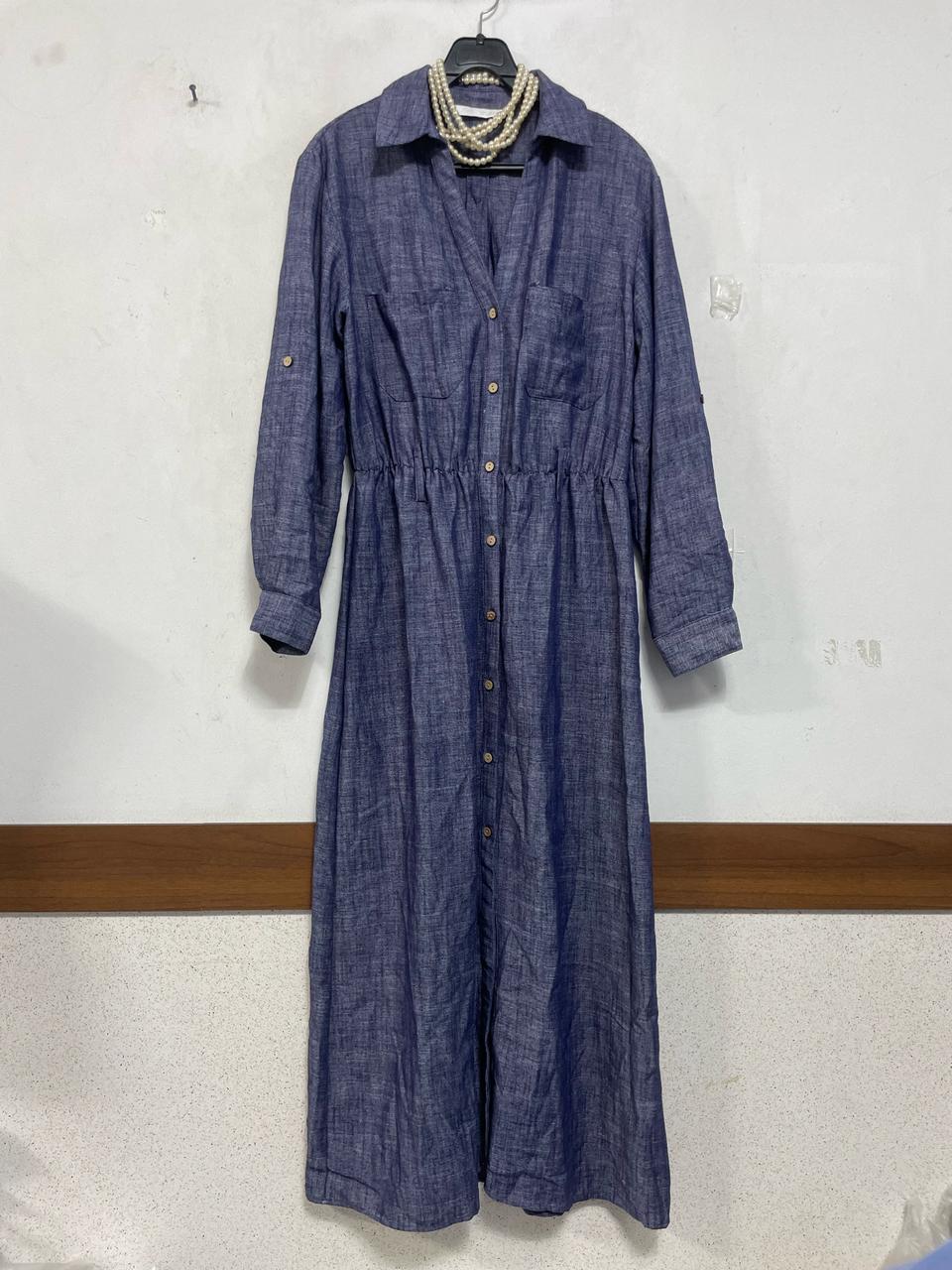 ZARA 자라 린넨 셔츠 롱 원피스.청스타일.데님.맥시.롤업