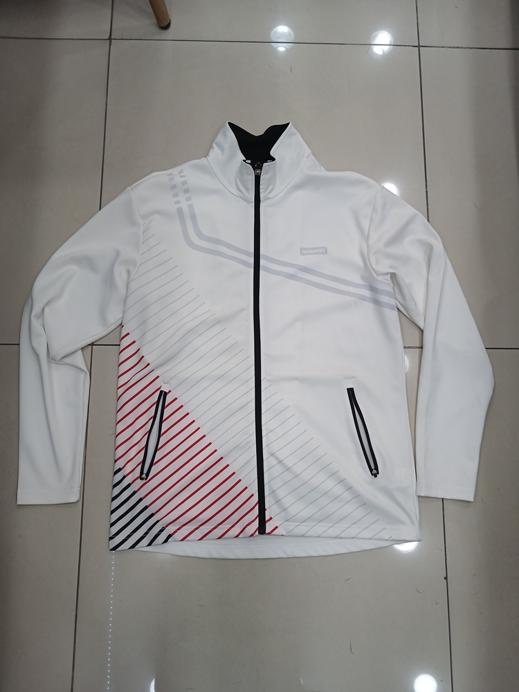 hummel XL 100 흰색집업점퍼 스포츠자켓 중고라 오염있어요