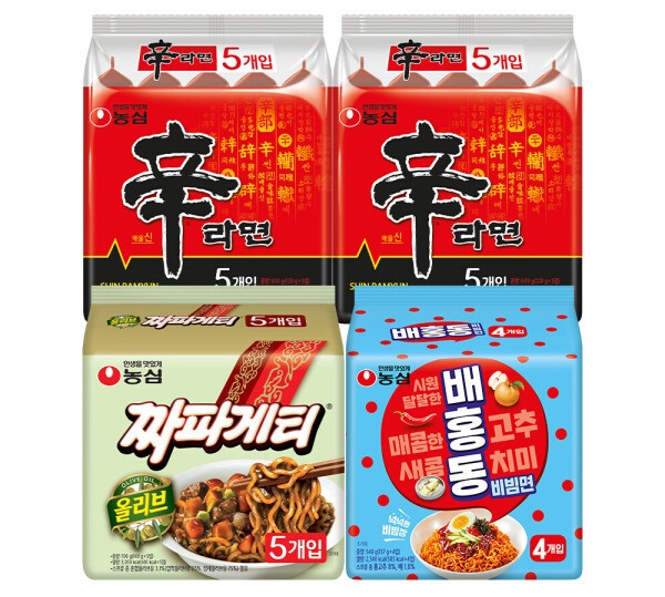 농심 라면 신라면10/짜파게티5/배홍동4
