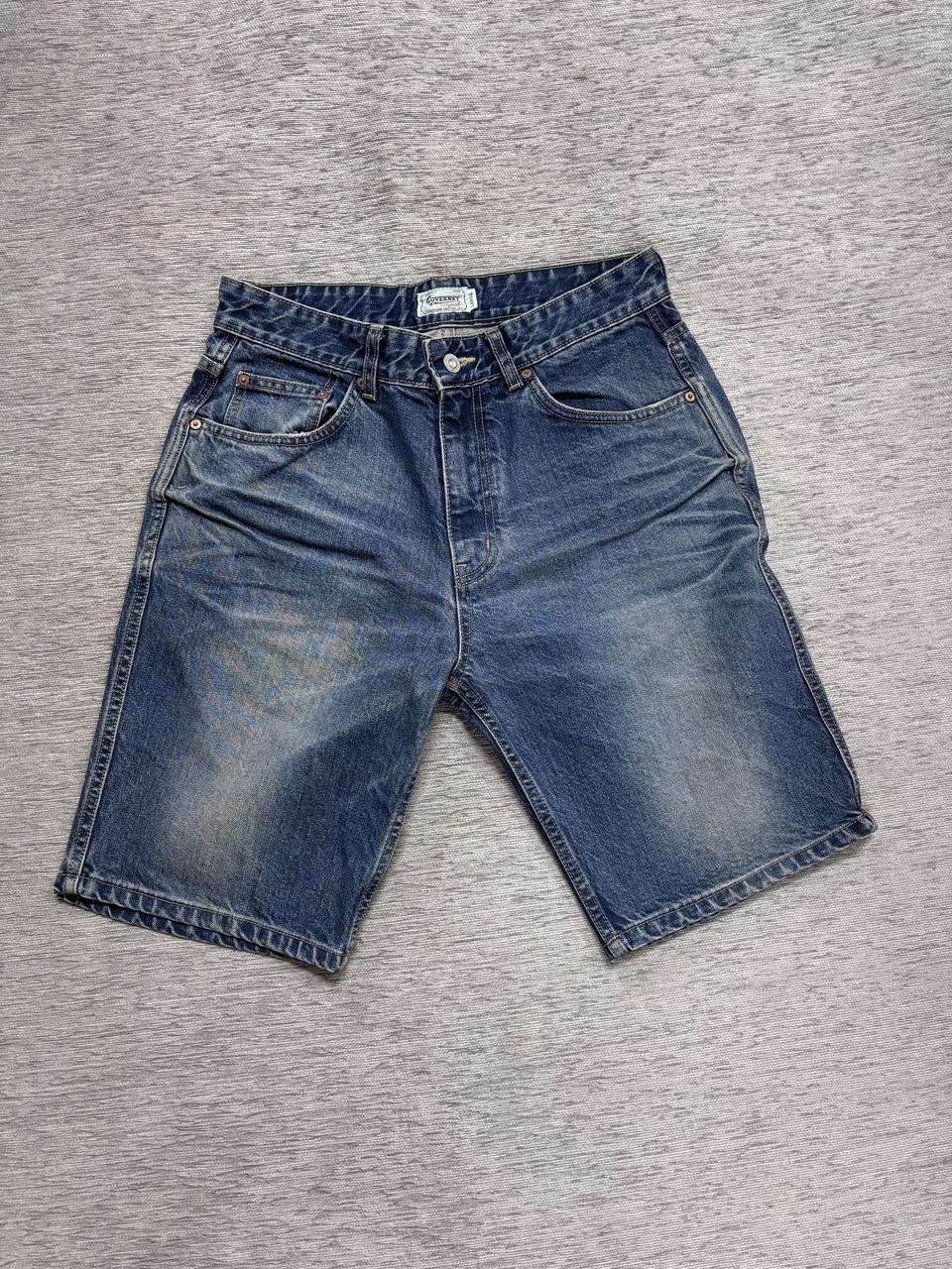 커버낫 남녀공용 워시드 중청 데님 쇼츠 반바지