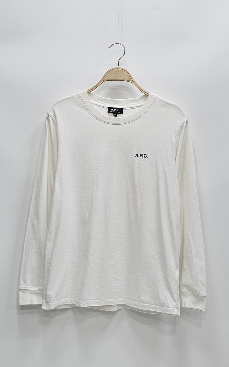 A.P.C. 21SS 아페쎄 스몰 로고 긴팔 티셔츠 / 남 M 화이트