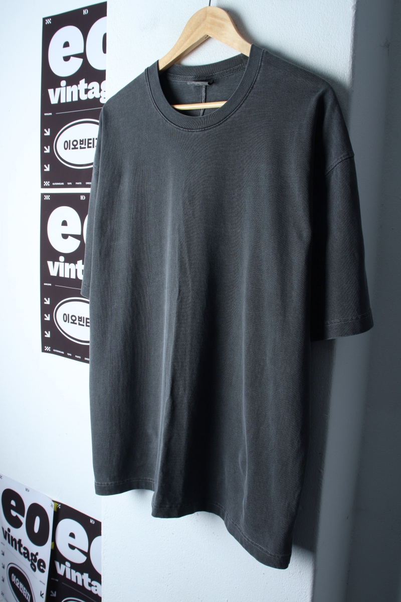 (M-XL) 소버먼트 반팔 티셔츠 피그먼트 차콜 스트릿-H34591