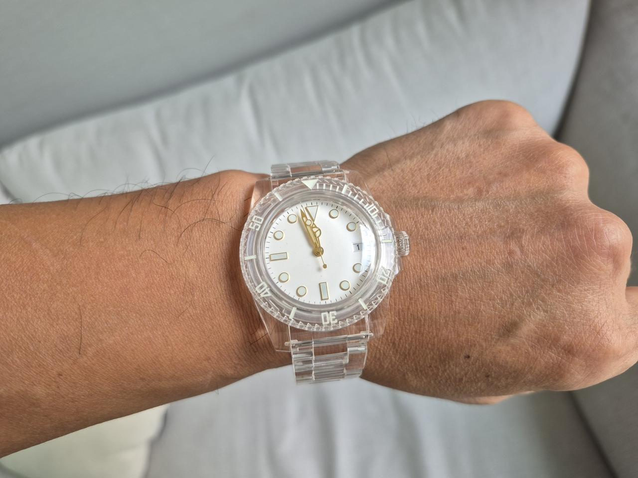 커스텀 클리어 서브마리너 백판벤츠 핸즈 오토매틱 40mm