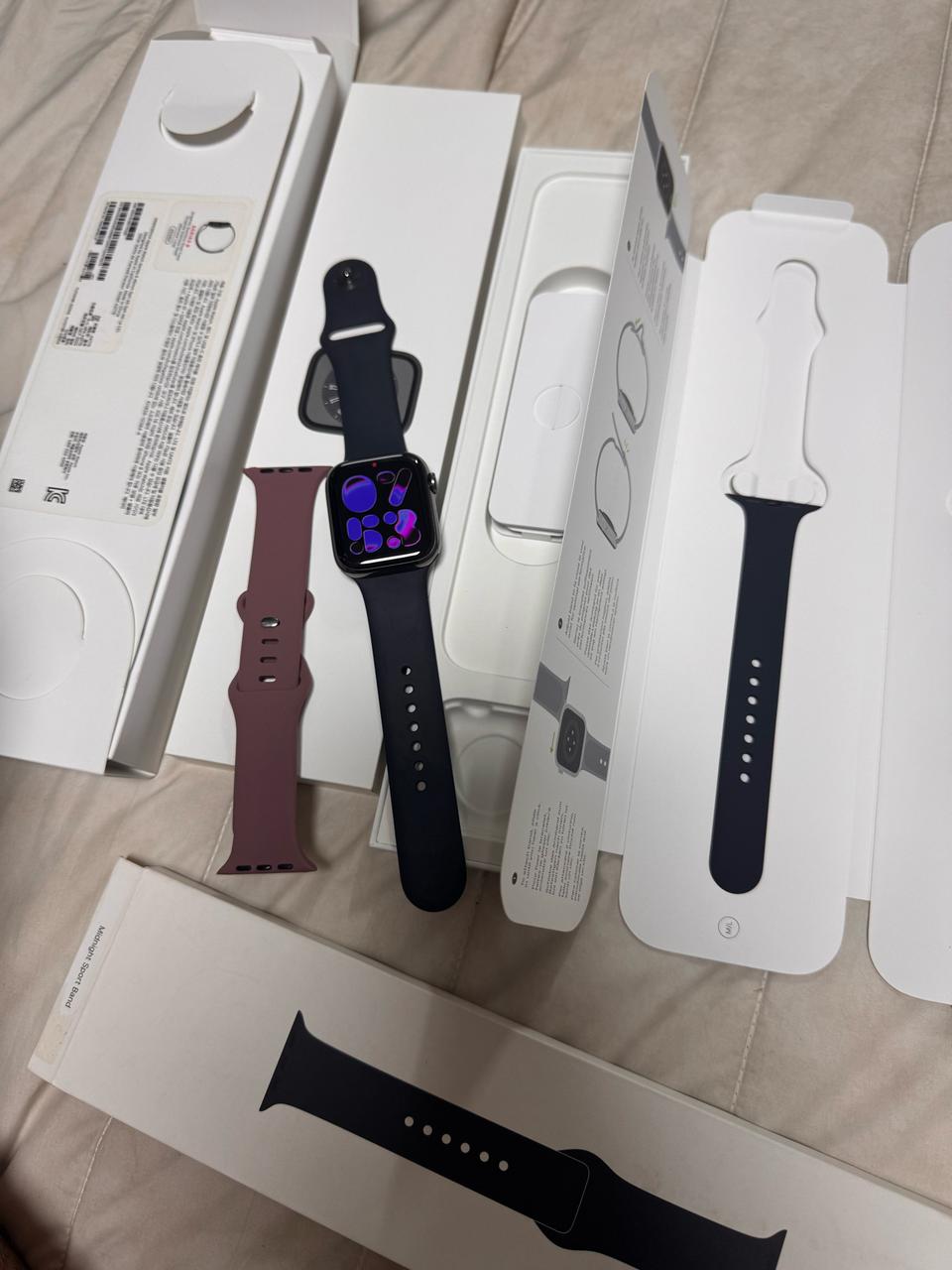 애플워치8 45mm 그레파이트 스틸 배터리80% 풀박스