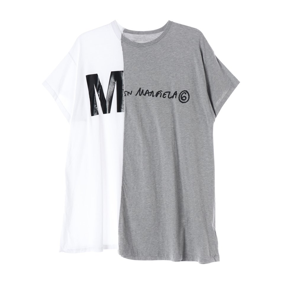 MM6 메종 마르지엘라 키즈 22SS 컬러블록 반팔 원피스 티셔츠