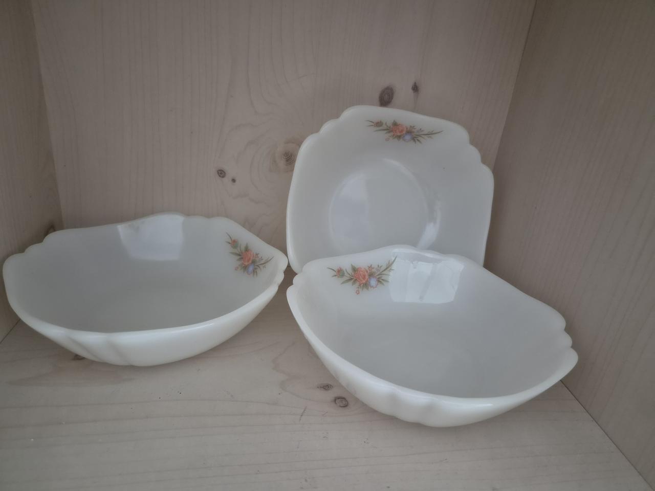 빈티지 밀크글라스  사각접시