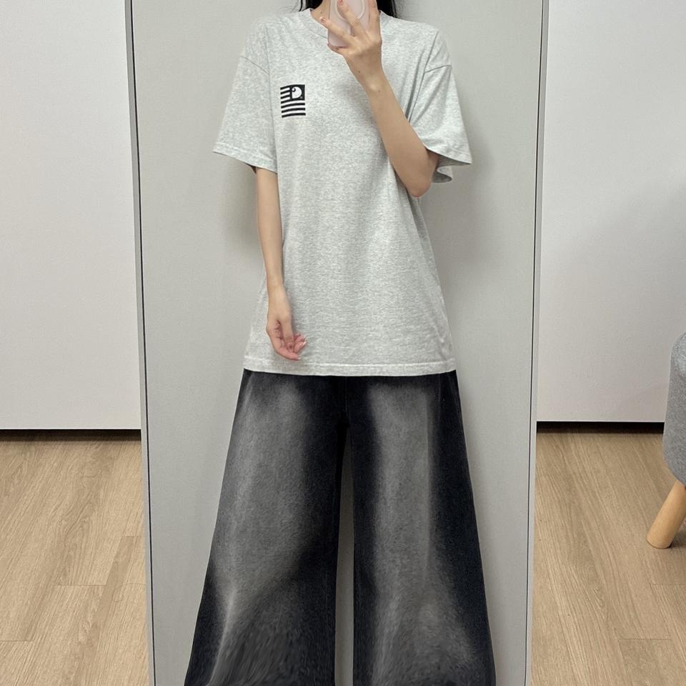 칼하트 스테이트 크로모 성조기 연그레이 반팔 티셔츠