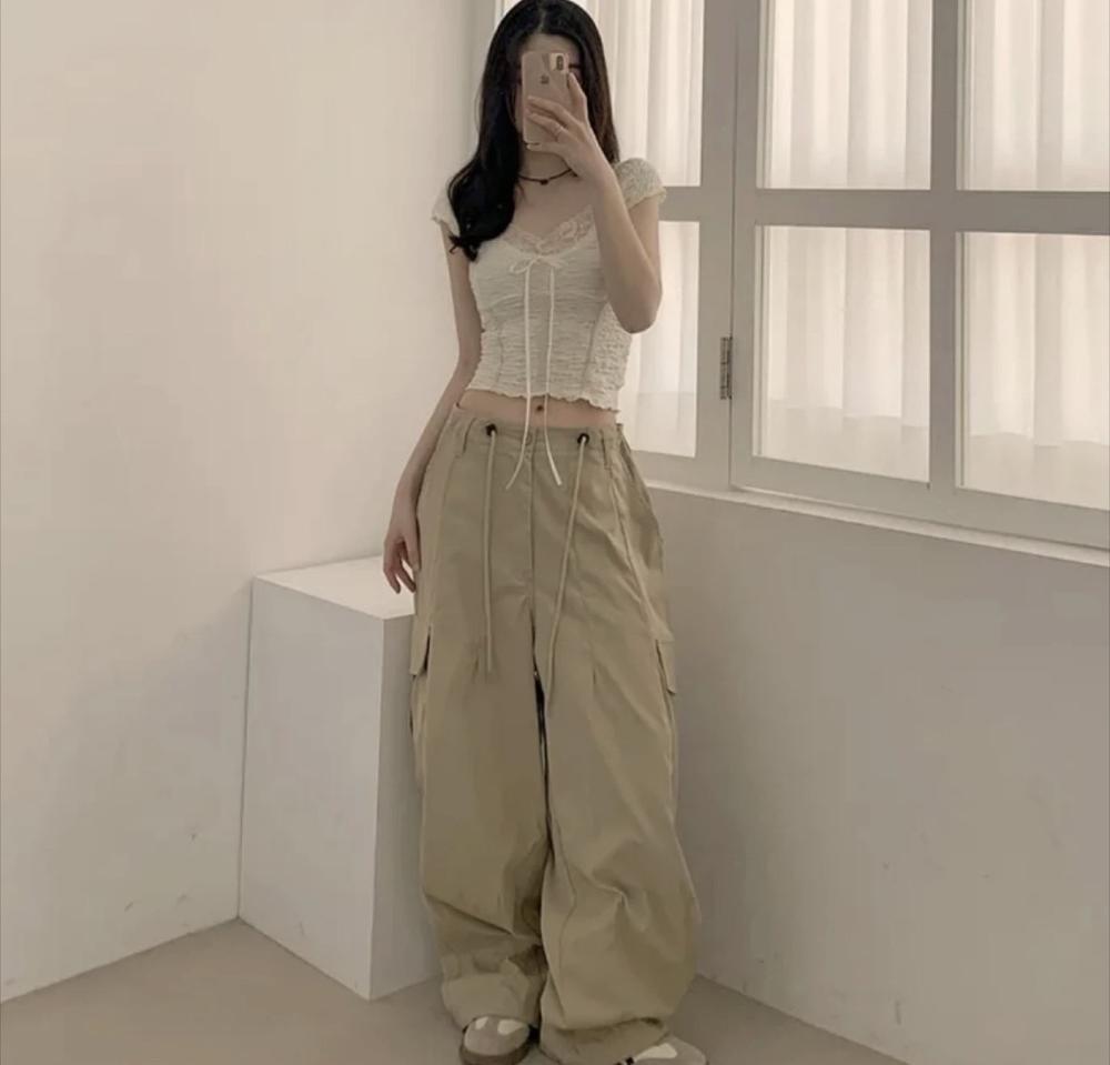 카고 포켓 와이드 롱팬츠