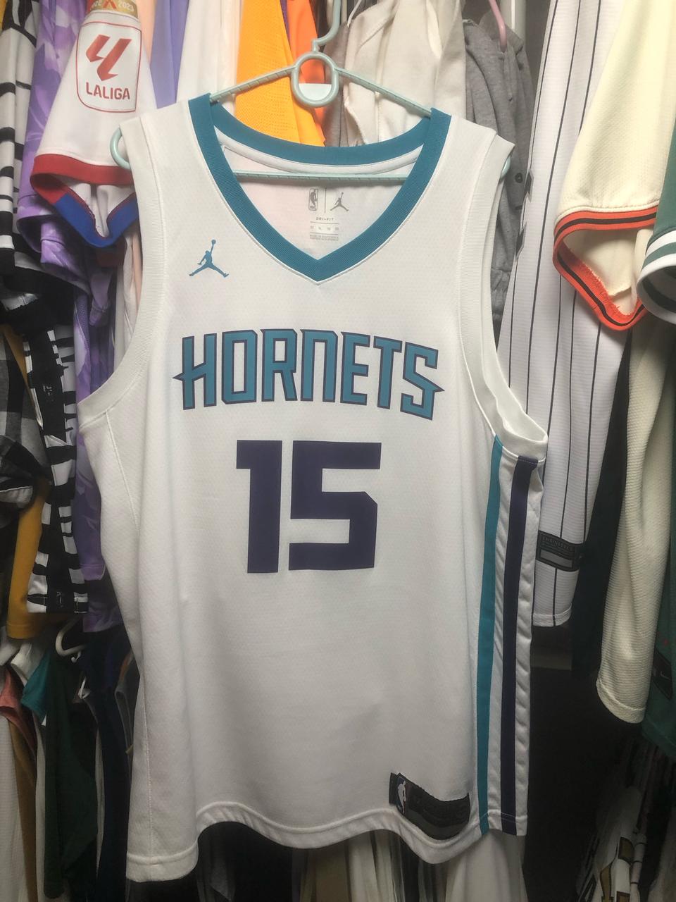 (새거급)에어조던 NBA 샬럿호네츠 켐바워커 홈 유니폼 져지 사이즈XL