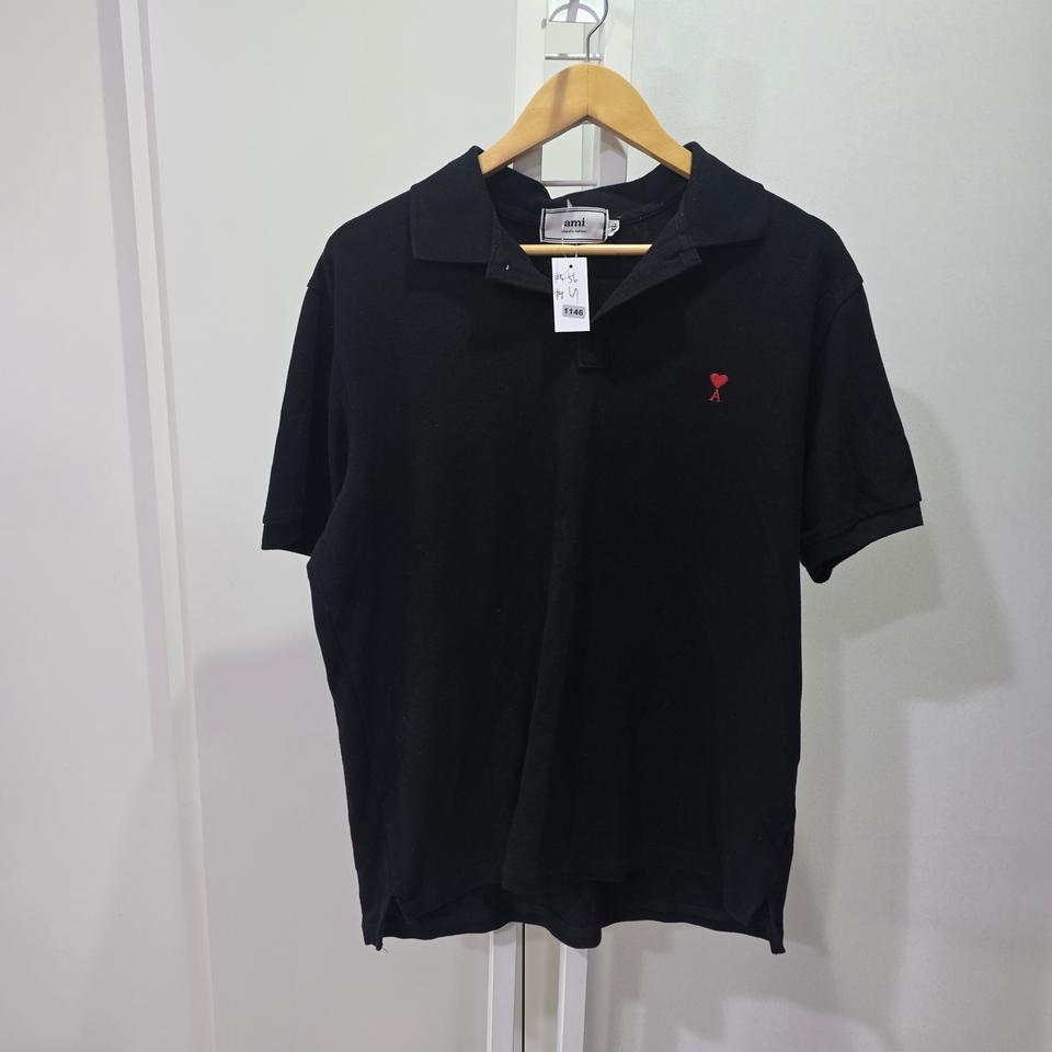 아미 하트 로고 카라티 블랙 XL