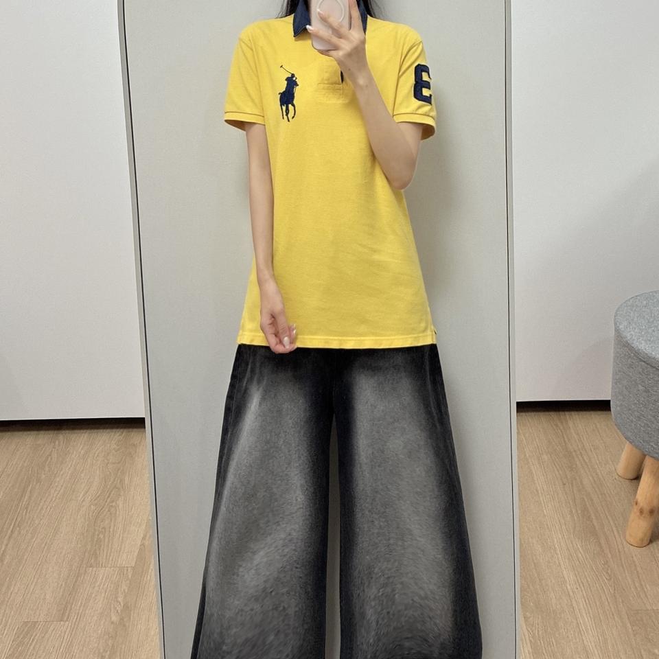 폴로 랄프로렌 빅포니 옐로우 럭비 카라 반팔 티셔츠