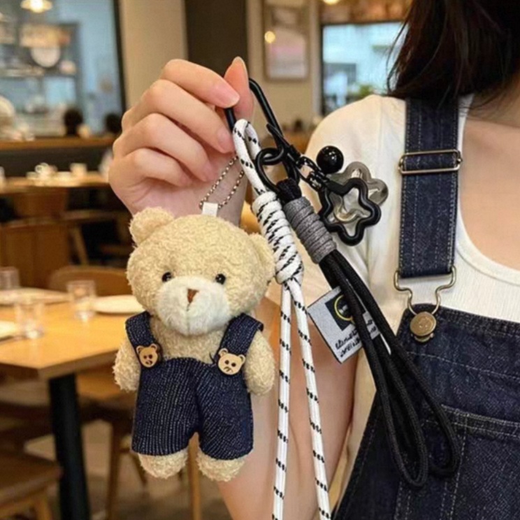 귀여운 멜방 베어 인형 키링 곰돌이 키홀더 열쇠고리<네이비>
