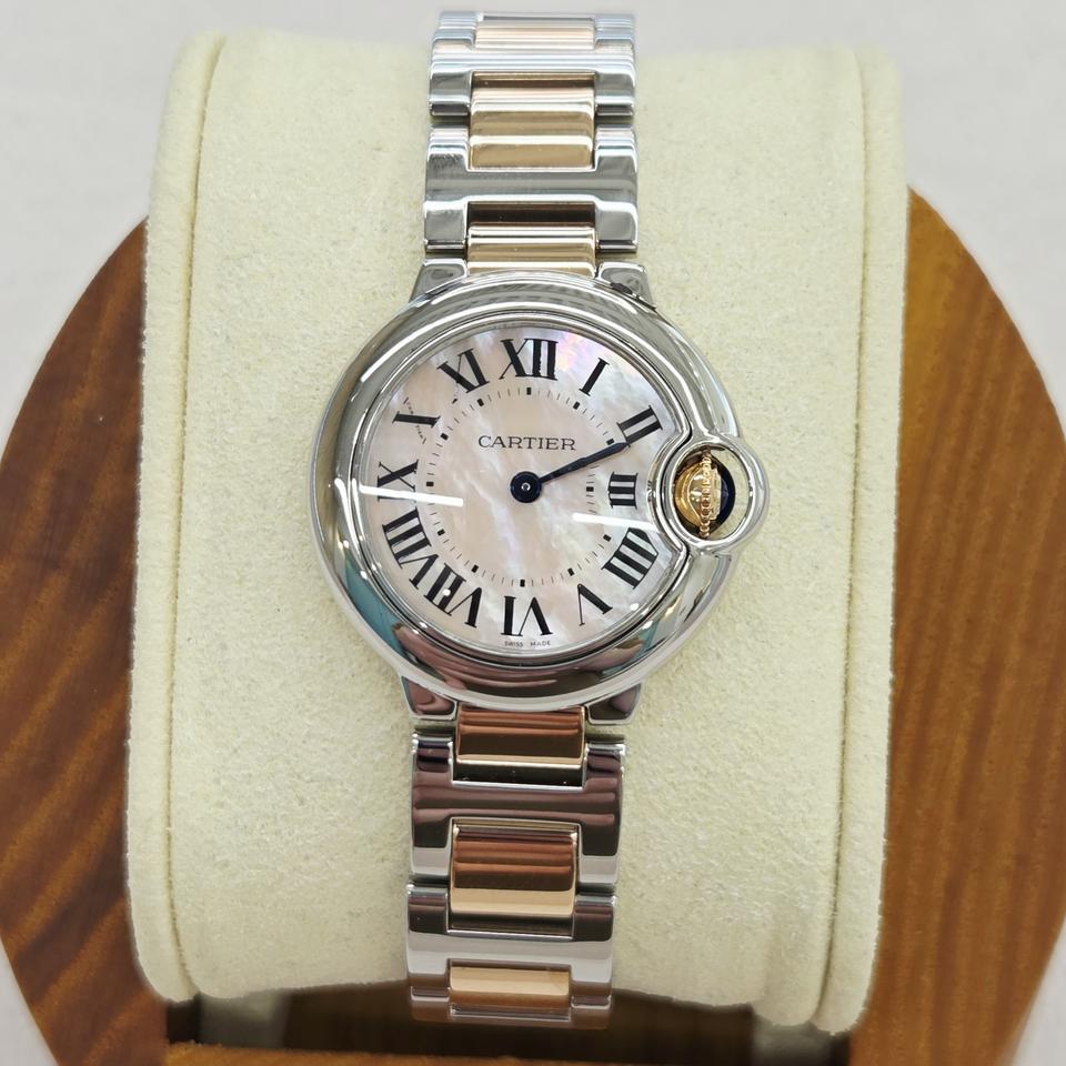 까르띠에 발롱블루 핑크 콤비 자개 28mm W6920034