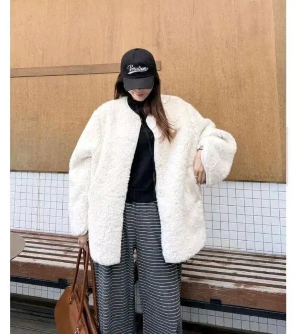 라쏭 양털 자켓 - 아이보리