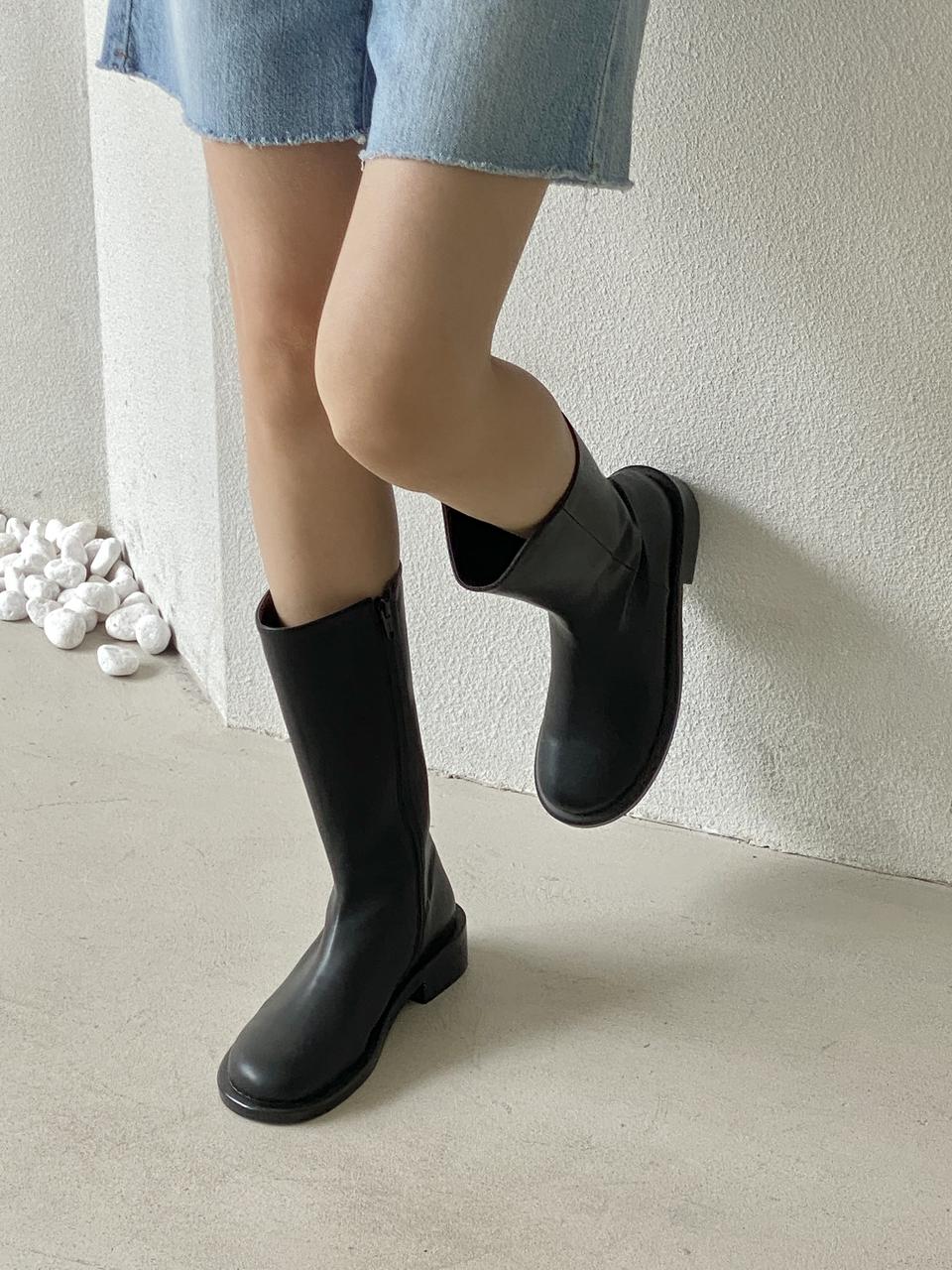 @9329 라운드토 3.5cm 베이직 미들부츠 2칼라
