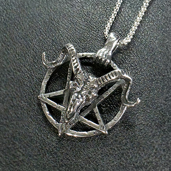 Baphomet 티타늄 펜던트 빈티지 엔틱 고딕 염소 사탄 남자 목걸이