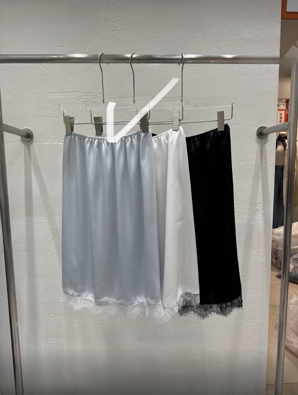 레이스 슬립 밴딩 스커트