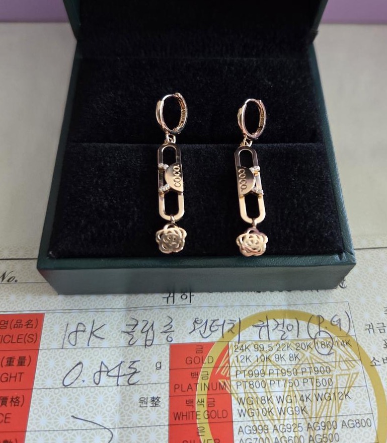 18k 코코 클립귀걸이