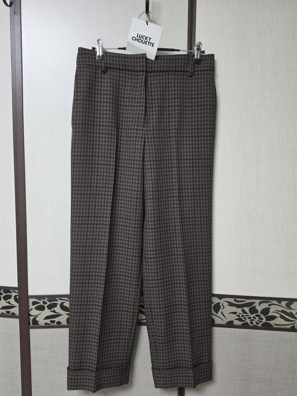 (새) 럭키슈에뜨 브라운체크 카브라 팬츠