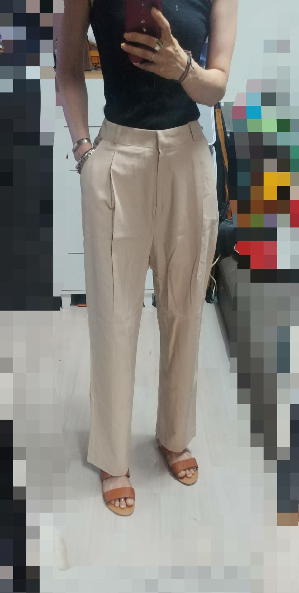 핀턱면바지