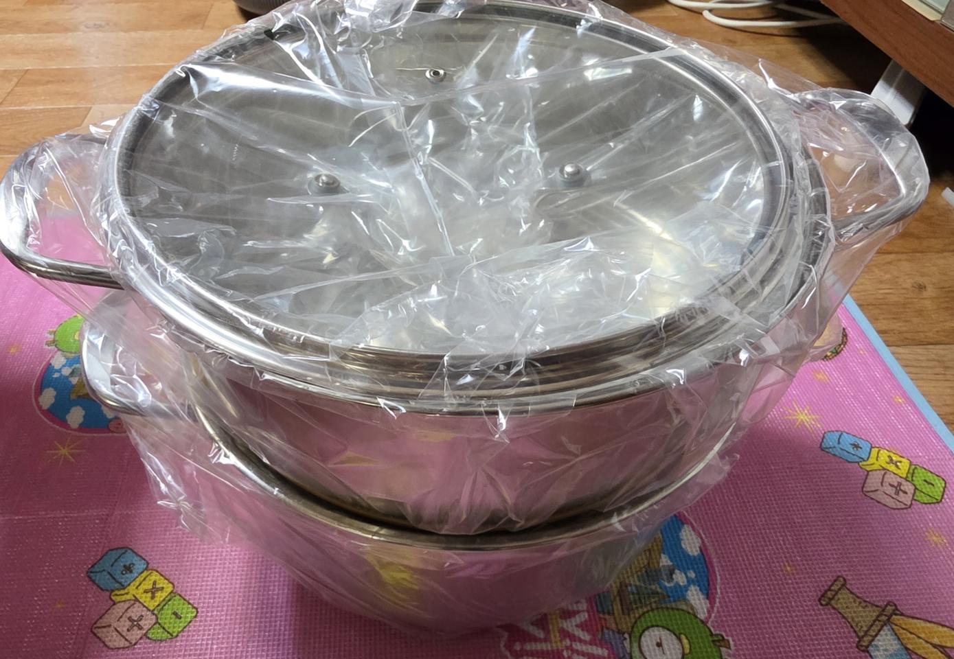 새상품-퀸센스 디유 스텐 2단 찜냄비 찜기 24cm(인덕션 사용가능)
