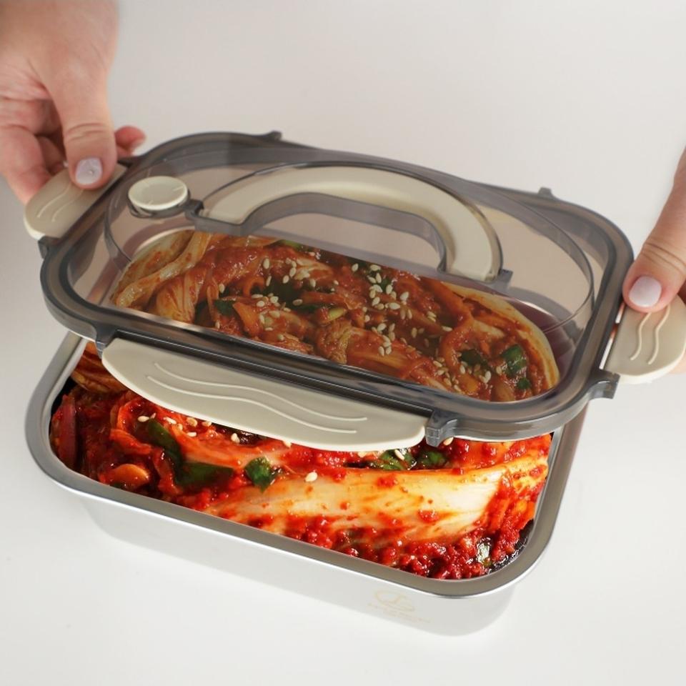 새제품-랑펠로 푸드케이스 숨 2종세트(2100ml+1700ml)스탠용기