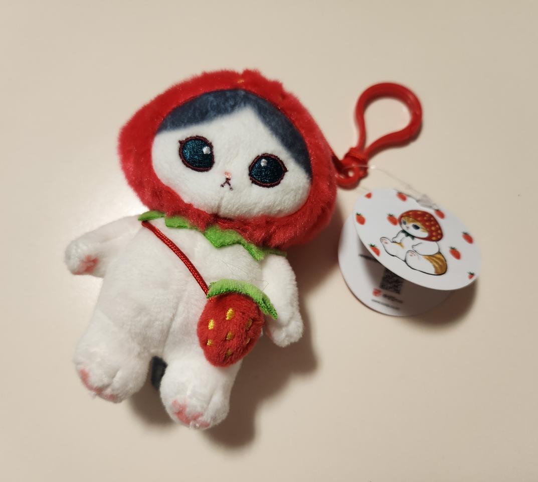 (새상품) 인형 키링 키체인 열쇠고리 모프샌드 과일 코스튬 딸기 11cm