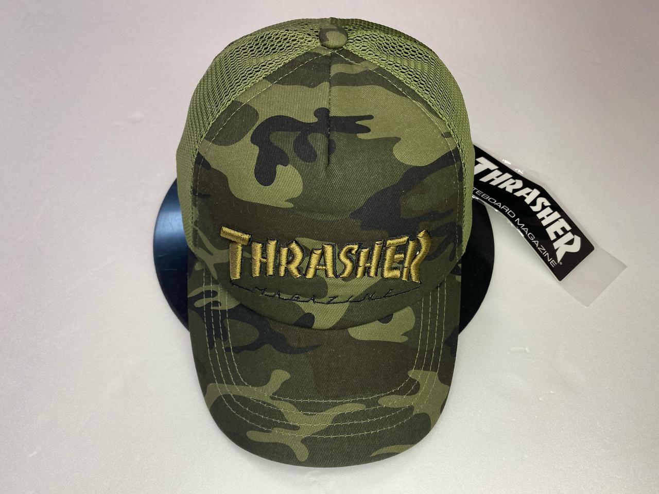 Thrasher camo trucker cap새상품