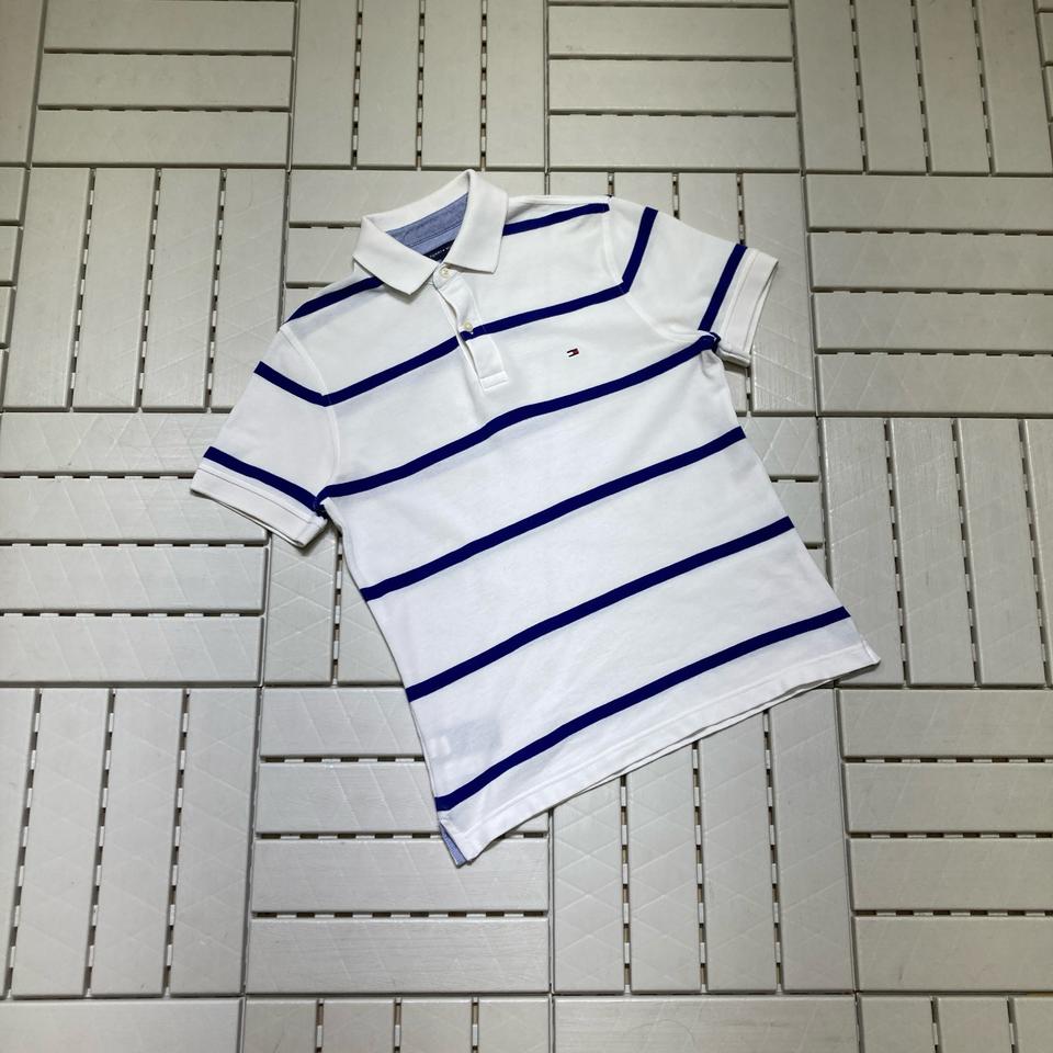 [S]타미힐피거 스트라이프 반팔 카라티 화이트블루 0760