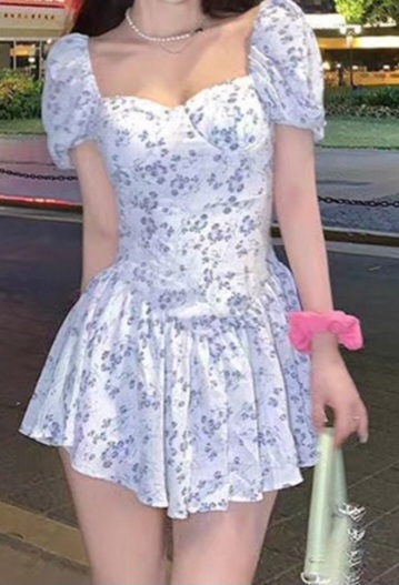♥플라워 오프숄더 미니 원피스