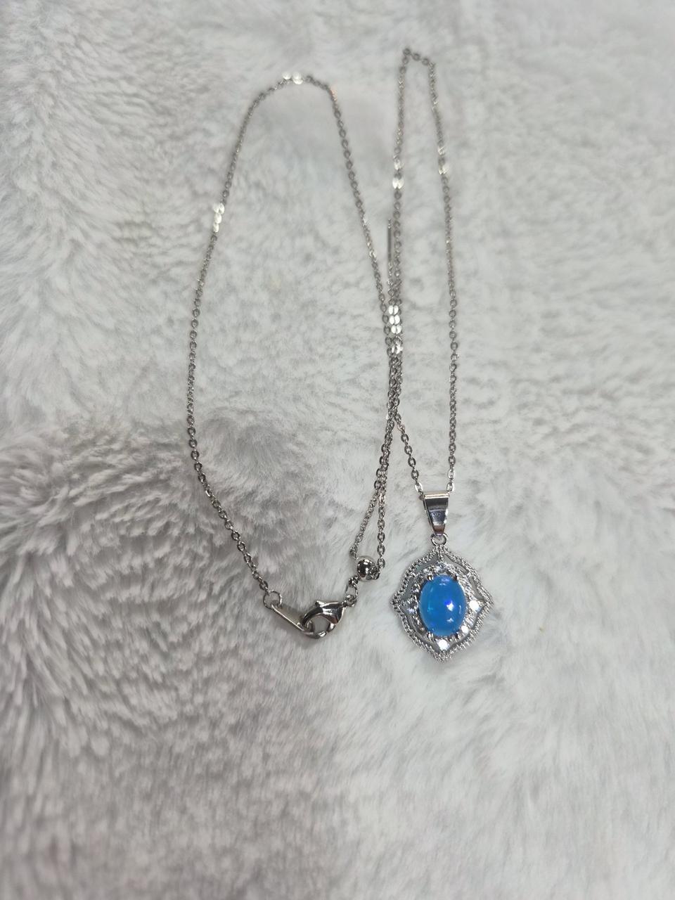 블루 오팔 큐빅  목걸이