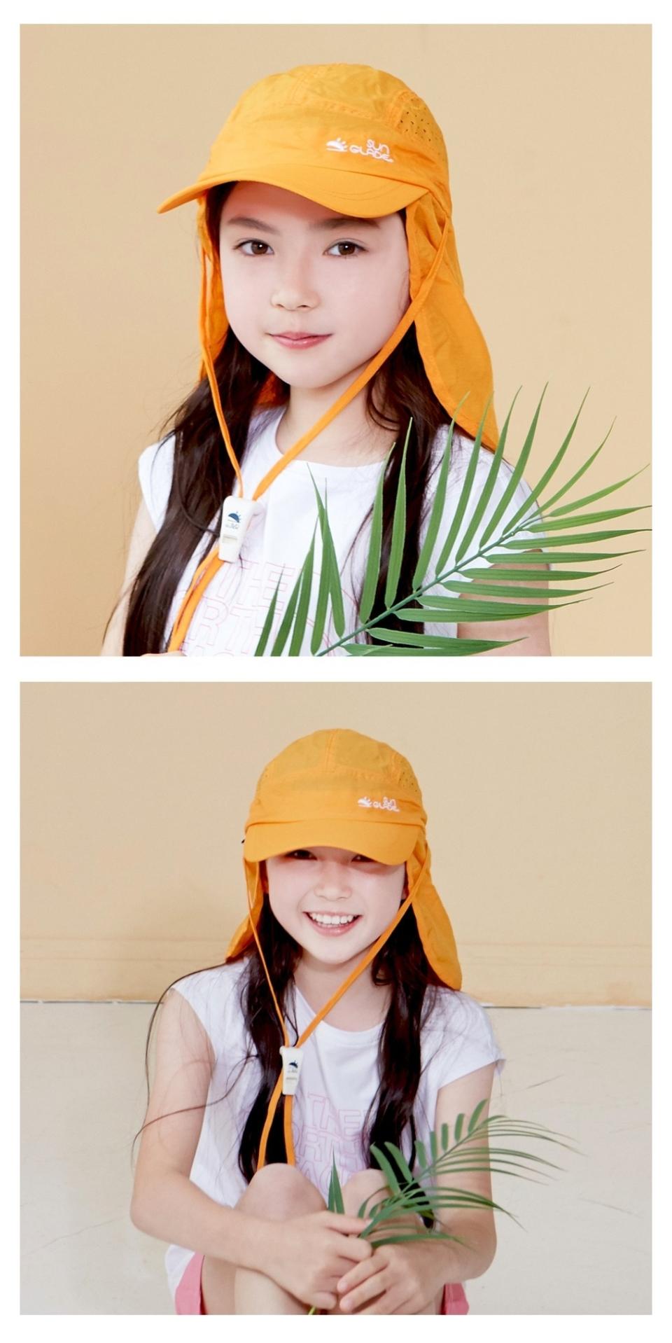 의류 아동 수영복 썬글레이드 아동용 UV 플랩캡 아쿠아모자 오렌지 L사이